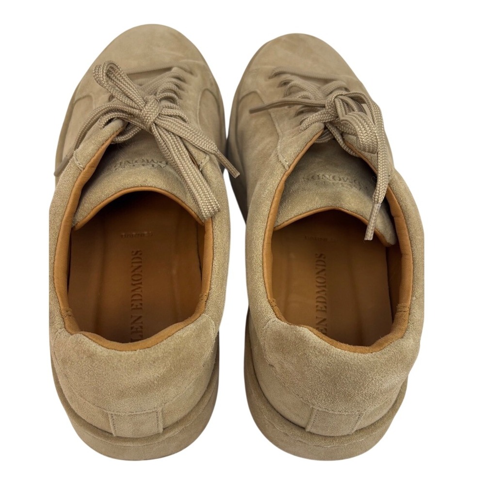 Allen Edmonds Mens Barnes Suede Sneakers Size 8.5 D Tan‎ Bone Low Top Lace Up - Picture 7 of 9